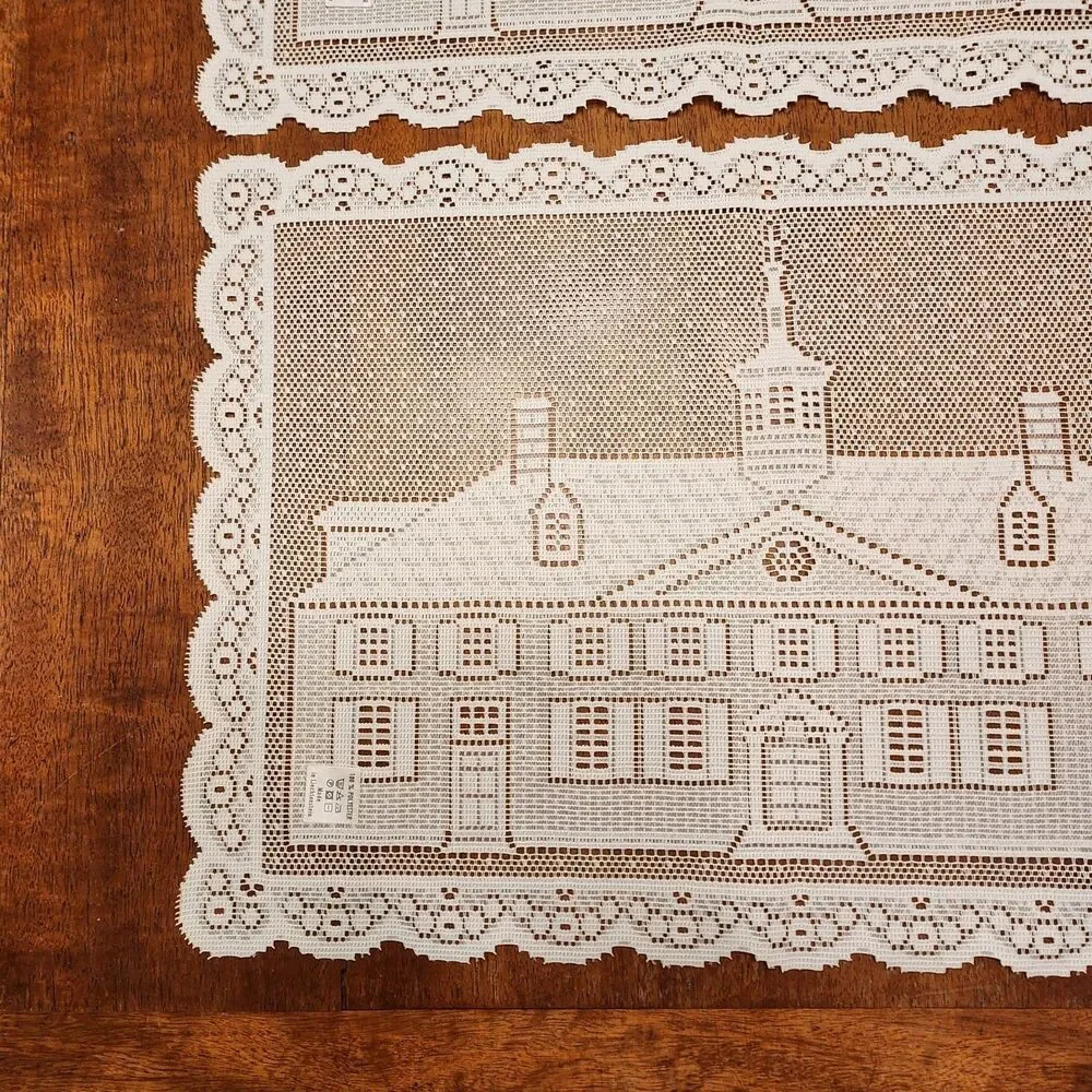 NWT Liechtenstein Polyester Lace White Placemats 13 X 9 in Colonial House
